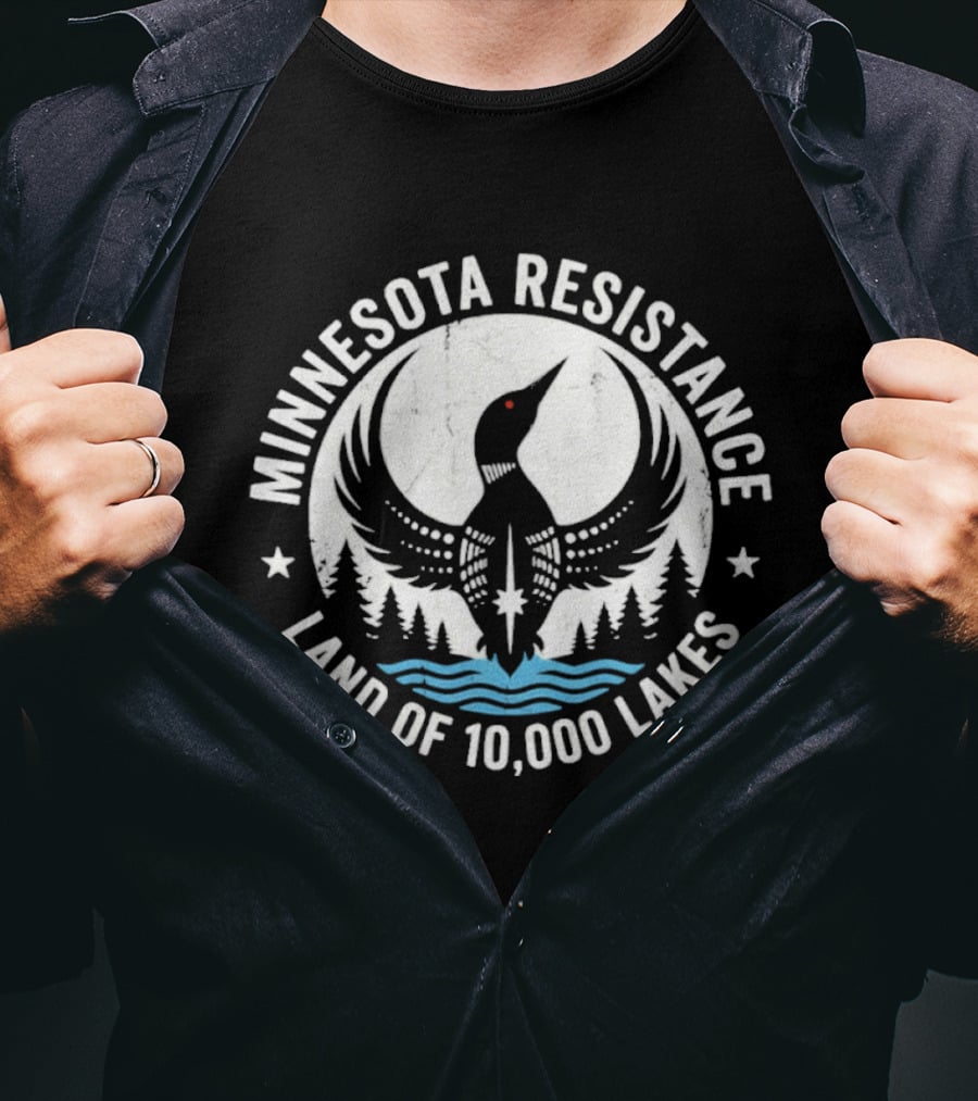 Minnesota Resistance Loon Land Of 10,000 Lakes T-Shirt