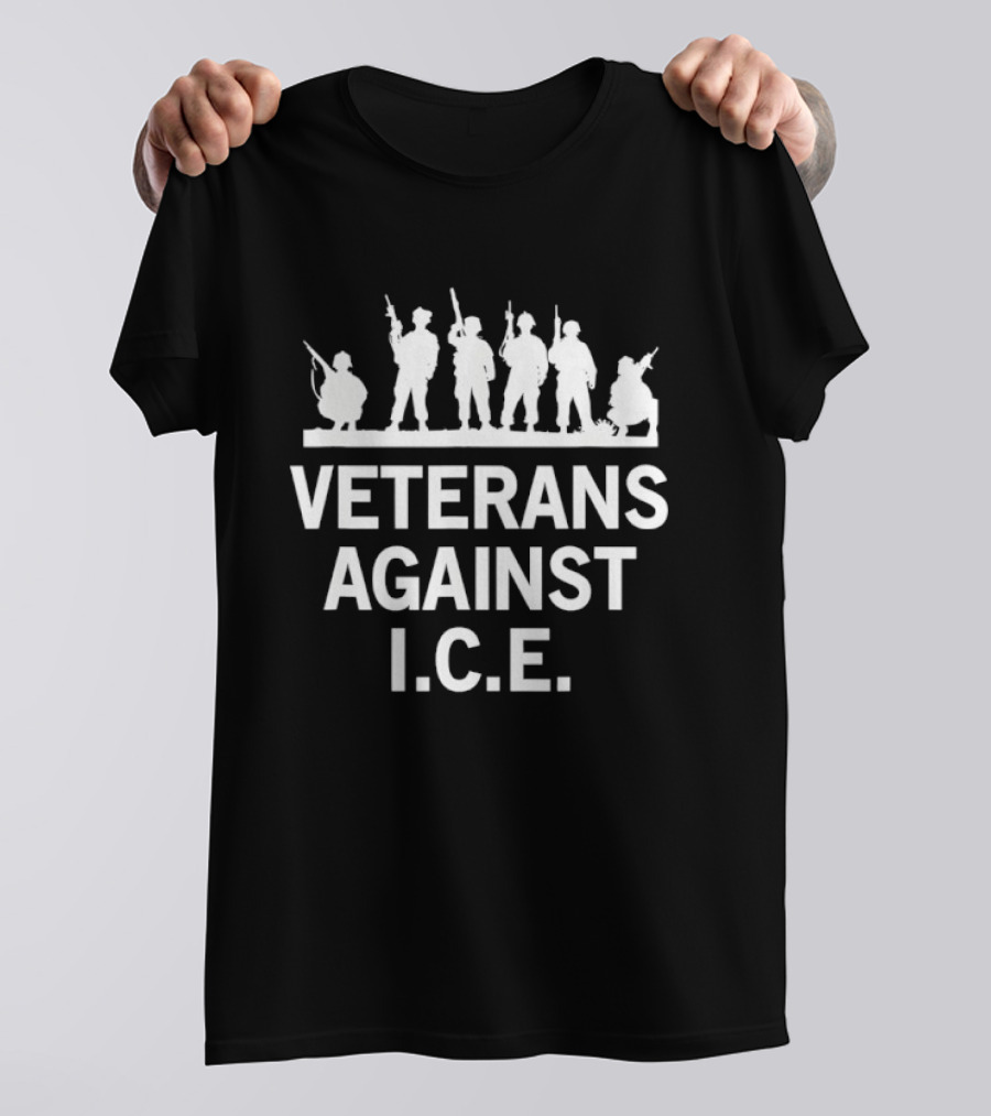 Veterans Against I.C.E. Military Protest Stance T-Shirt