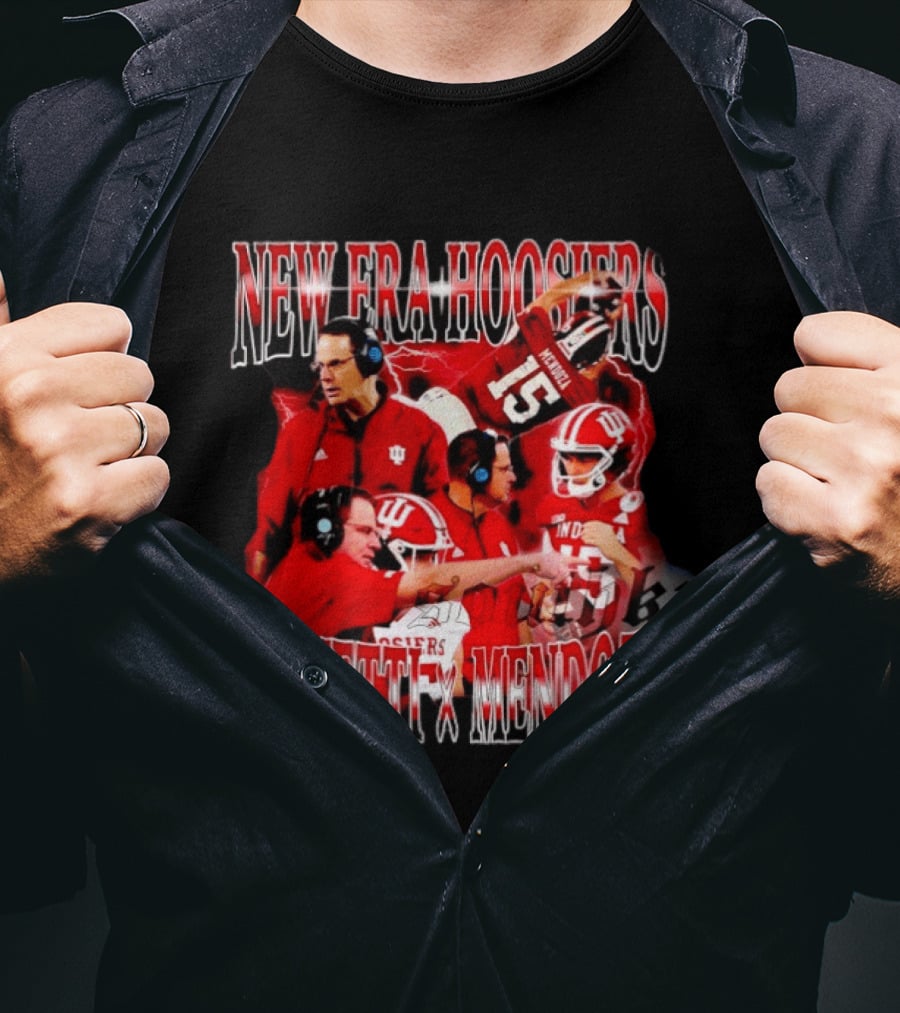 New Era Hoosiers Cignetti Mendoza Football Coaches Collaboration T-Shirt