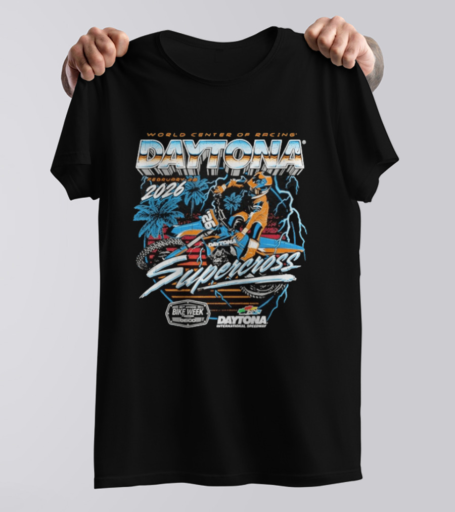 World Center Of Racing Daytona 2026 Supercross Daytona International Speedway Bike Week T-Shirt