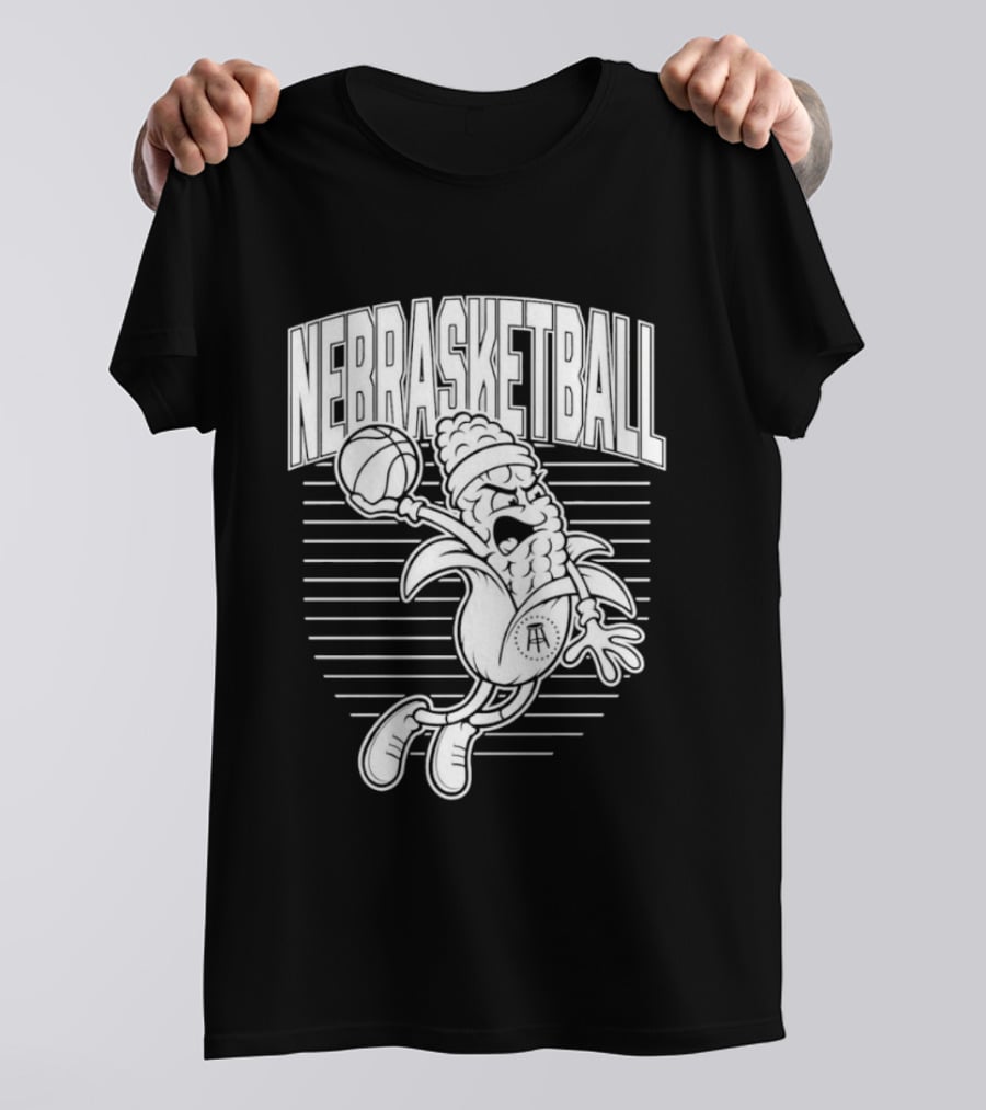 Corn Basketball Playful Cartoon Mascot Dunking T-Shirt
