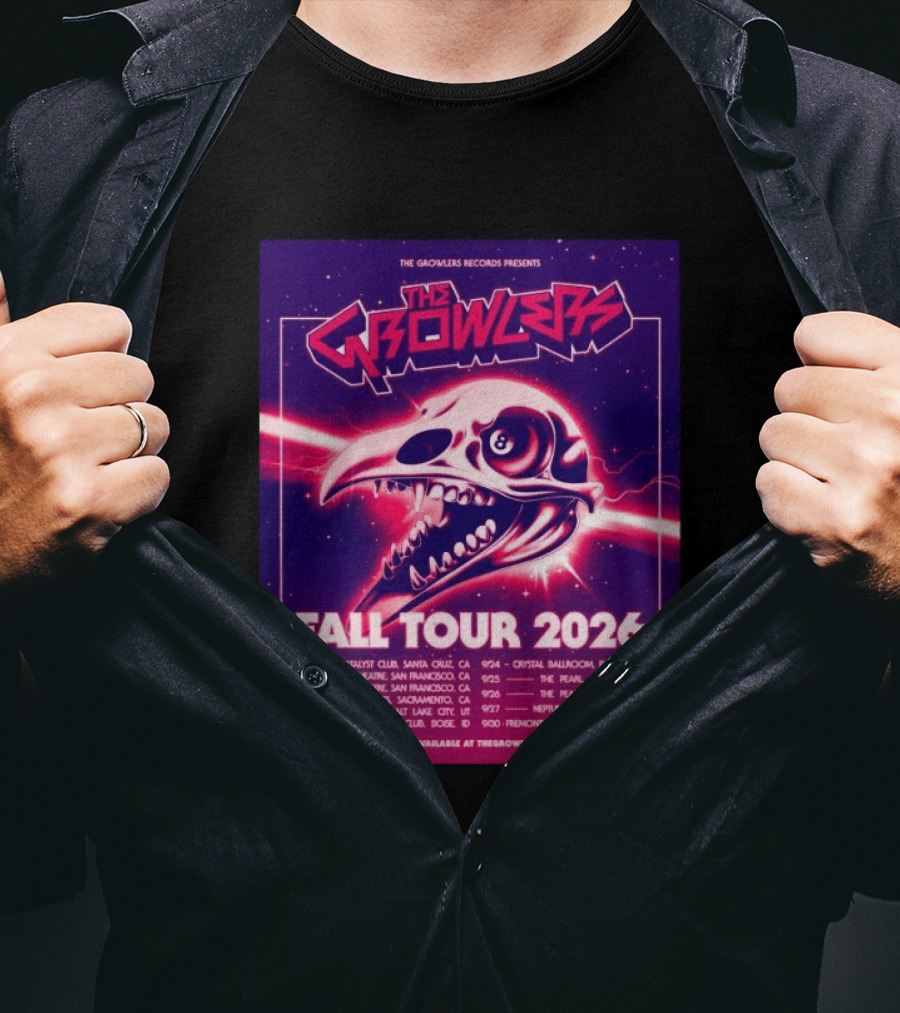 The Growlers Records Presents Fall Tour 2026 Dates Santa Cruz San Francisco Seattle T-Shirt
