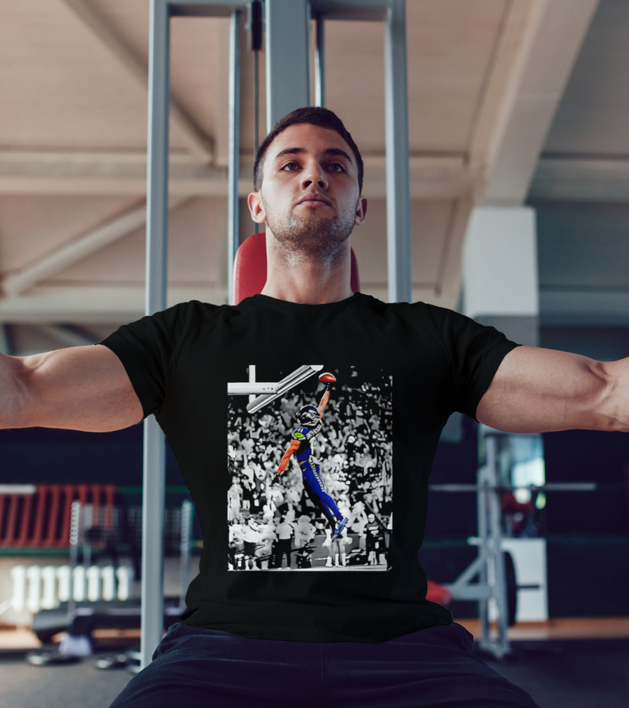 Jaxon Smith Njigba Seattle Seahawks Jumping Football Catch Legend T-Shirt