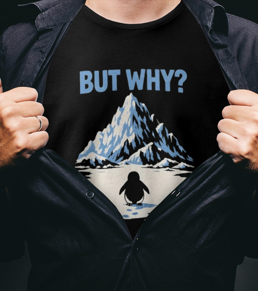 Why Penguin Snow Mountain Reflection T-Shirt
