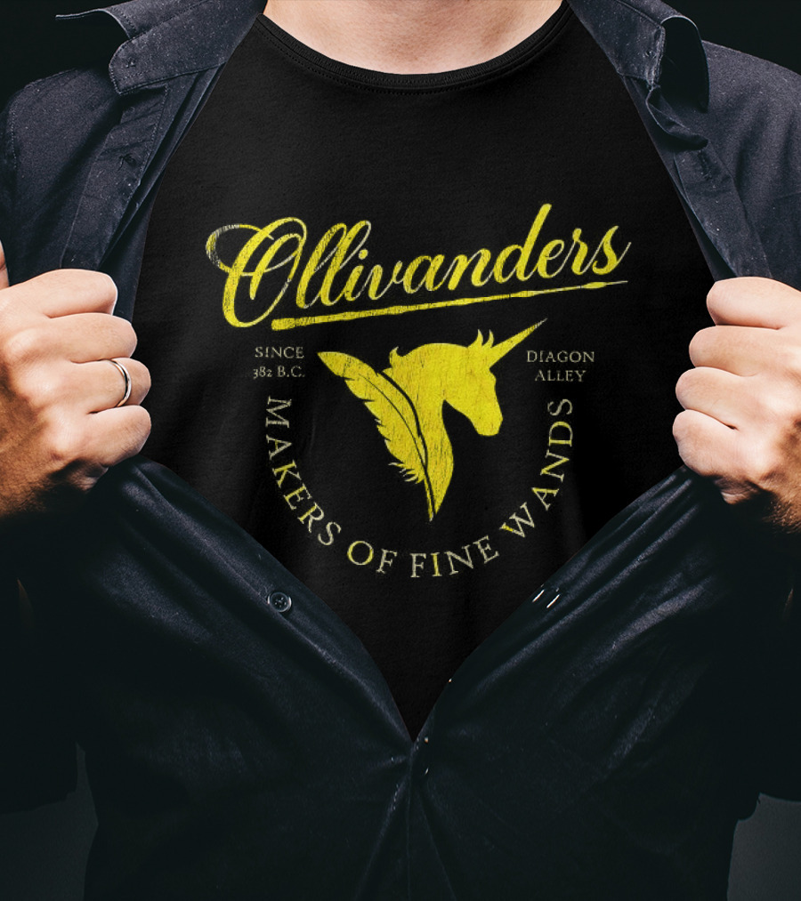 Ollivanders Makers Of Fine Wands Diagon Alley Unicorn Since 382 BC T-Shirt