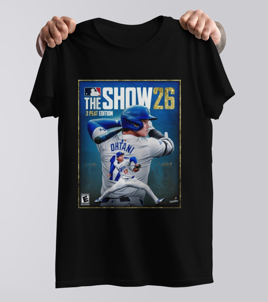 Shohei Ohtani Los Angeles Dodgers MLB The Show 26 3 Peat Edition Baseball 2026 Game T-Shirt