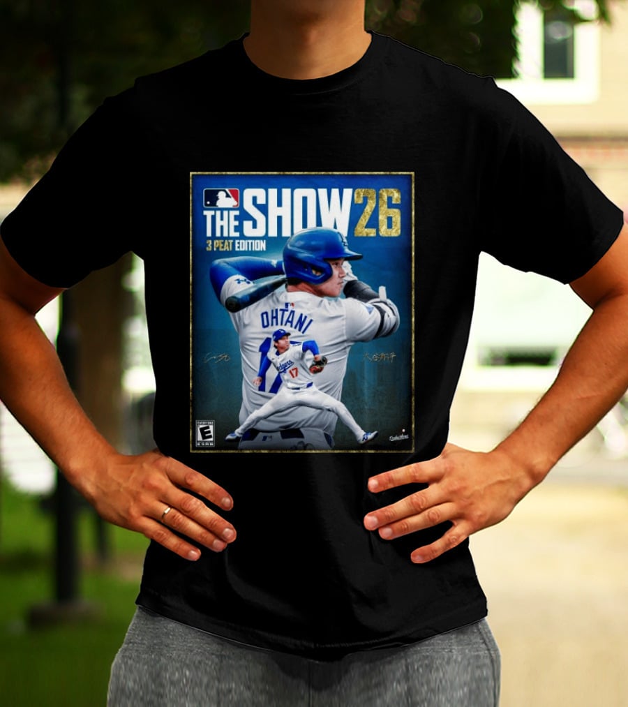 Shohei Ohtani Los Angeles Dodgers MLB The Show 26 3 Peat Edition Baseball 2026 Game T-Shirt