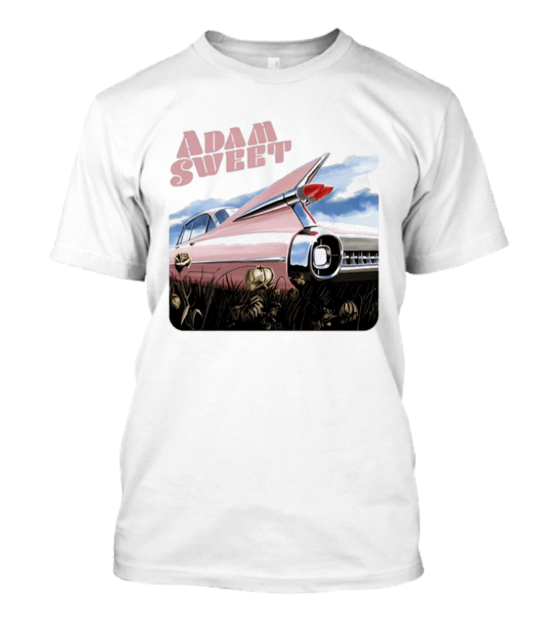 Adam Sweet Pink Cadillac Flowers Nostalgia T-Shirt