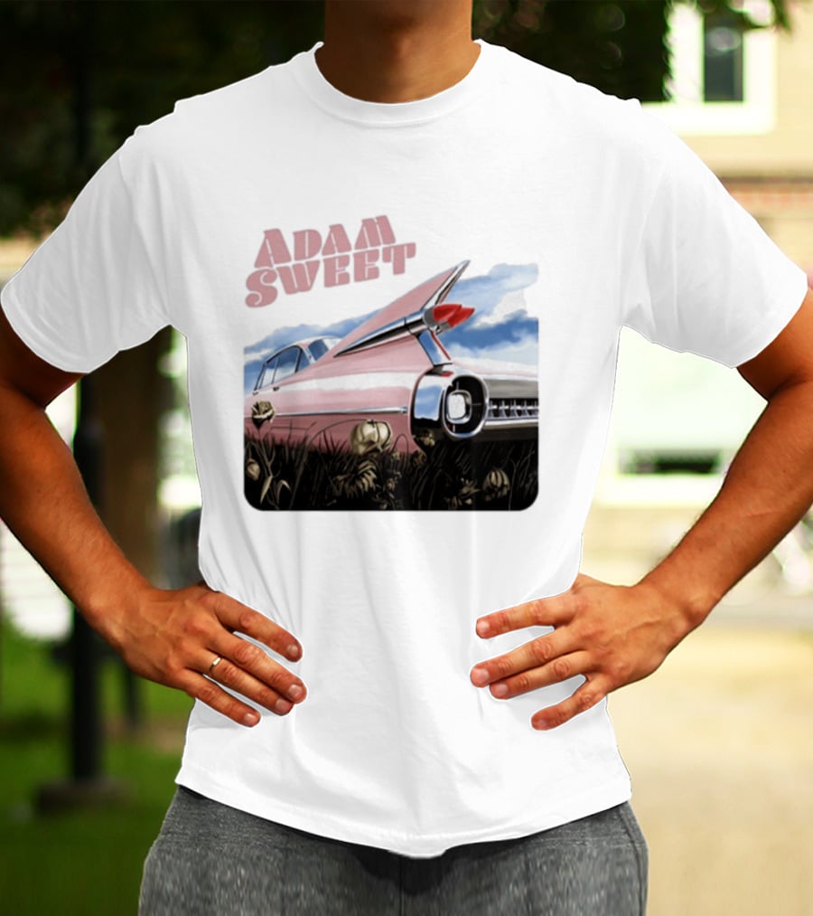 Adam Sweet Pink Cadillac Flowers Nostalgia T-Shirt
