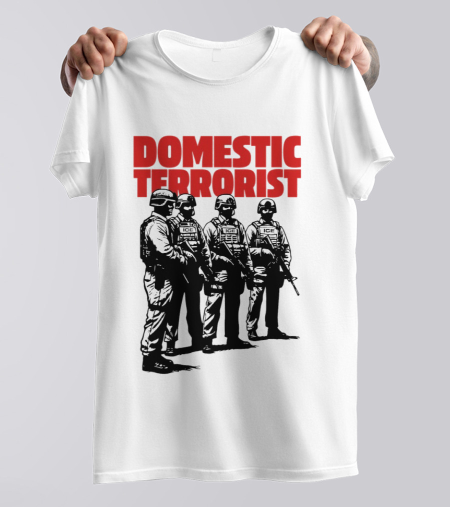 Domestic Terrorist Abolish ICE Tactical Units Silhouette Protest T-Shirt