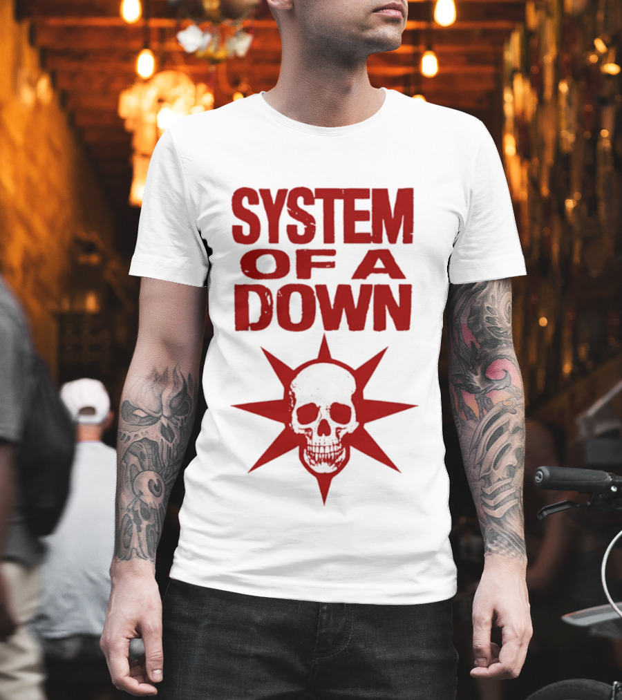 System Of A Down Skull Star Burst T-Shirt