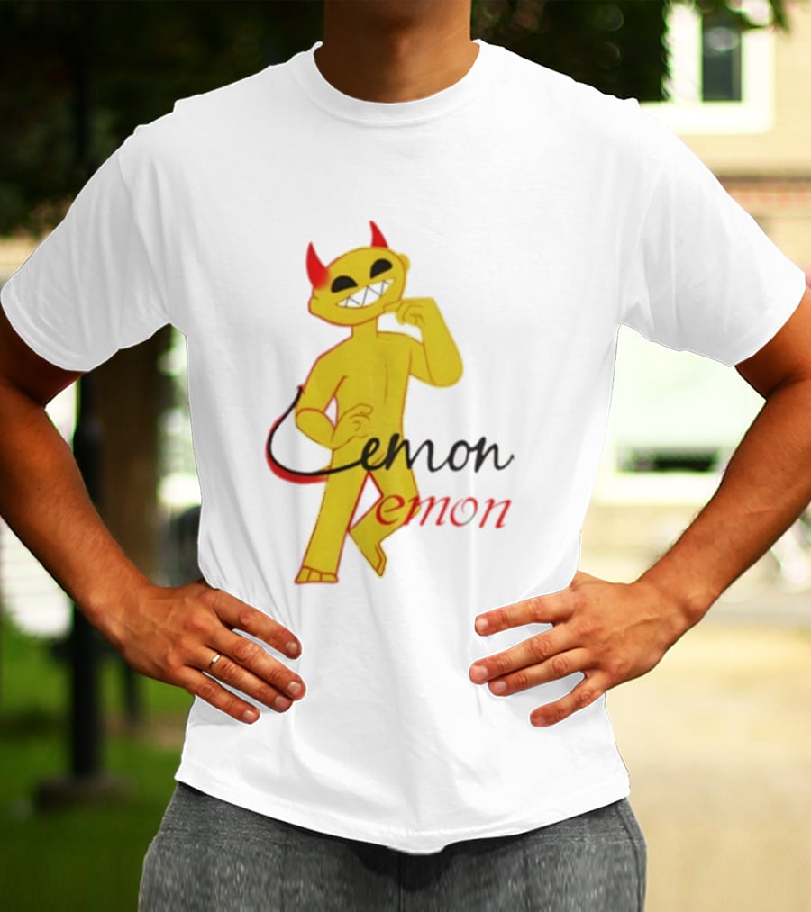 Demon Heavy Blend Lemon Demon Red Horns Yellow T-Shirt