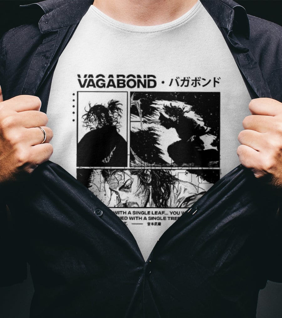 Vagabond Anime Manga Single Leaf T-Shirt