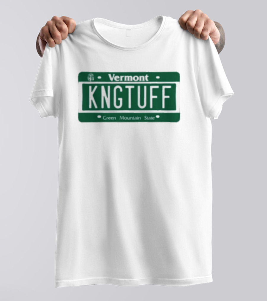 Vermont Kngtuff Green Mountain State License Plate T-Shirt