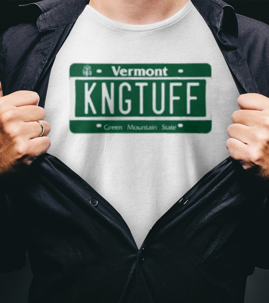 Vermont Kngtuff Green Mountain State License Plate T-Shirt