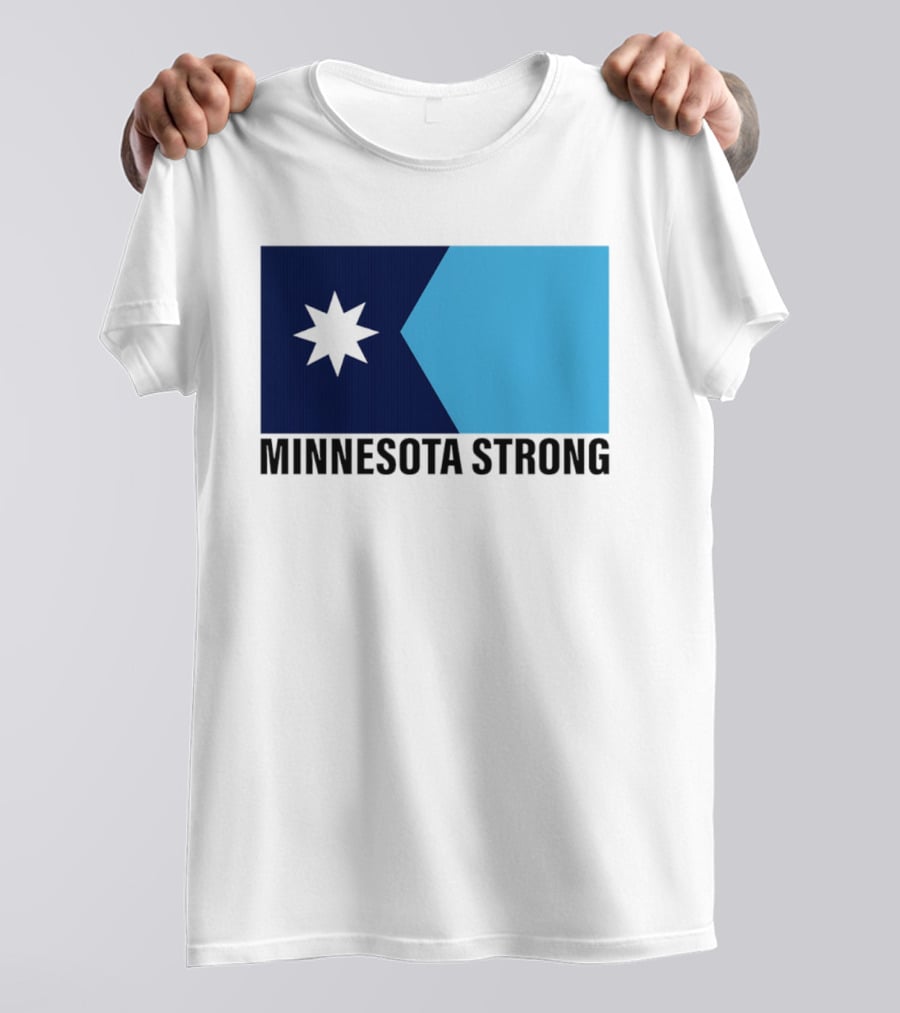 Minnesota Strong Star Icon Blue Rectangular Flag T-Shirt