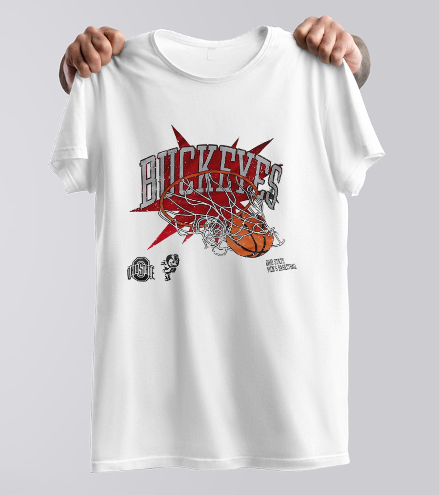 Ohio State Buckeyes Men's Basketball 2026 Dunking Basketball Hoop T-Shirt