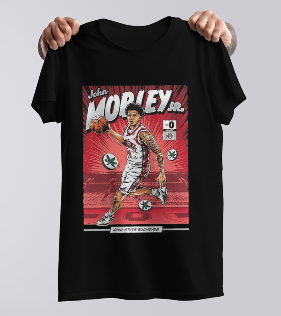 John Mobley Jr Ohio State Buckeyes NCAA Basketball Number 0 Comic T-Shirt