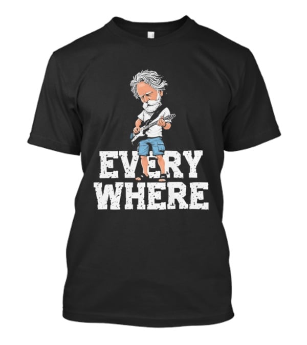 Bob Weir Grateful Dead Everywhere Character With Guitar T-Shirt