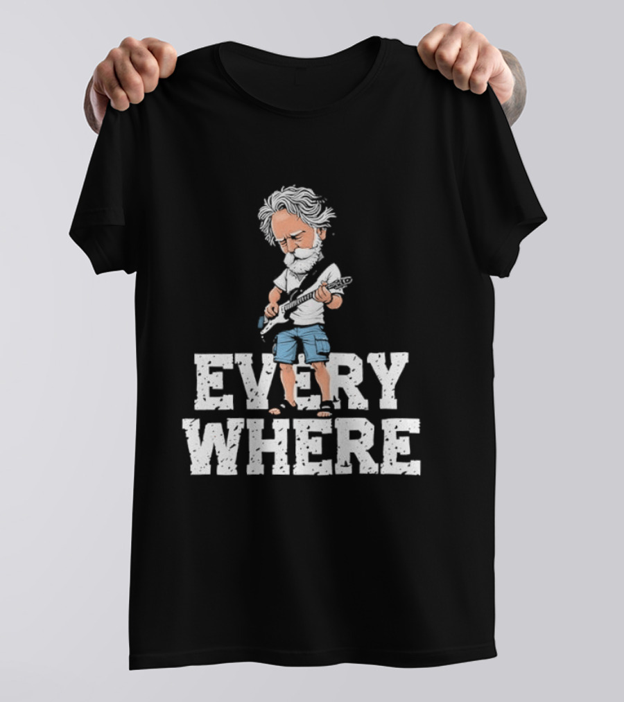 Bob Weir Grateful Dead Everywhere Character With Guitar T-Shirt