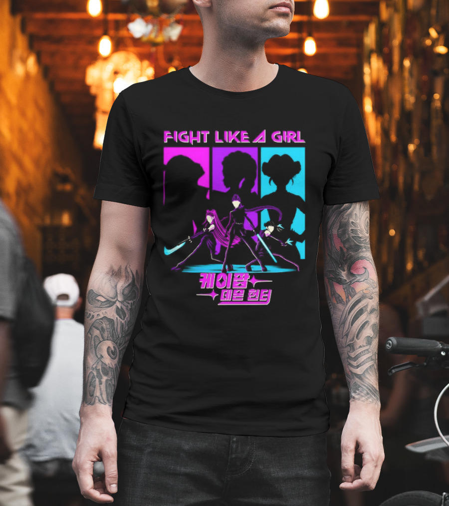 KPop Demon Hunters Fight Like A Girl Korean T-Shirt