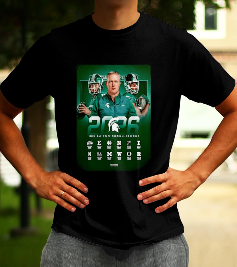 Michigan State Spartans 2026 NCAA Football Schedule T-Shirt