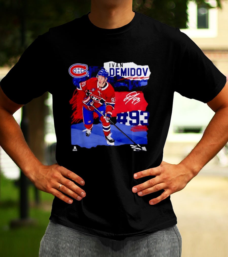 Montreal Canadiens Ivan Demidov #93 Fresh Ice Hockey Player T-Shirt