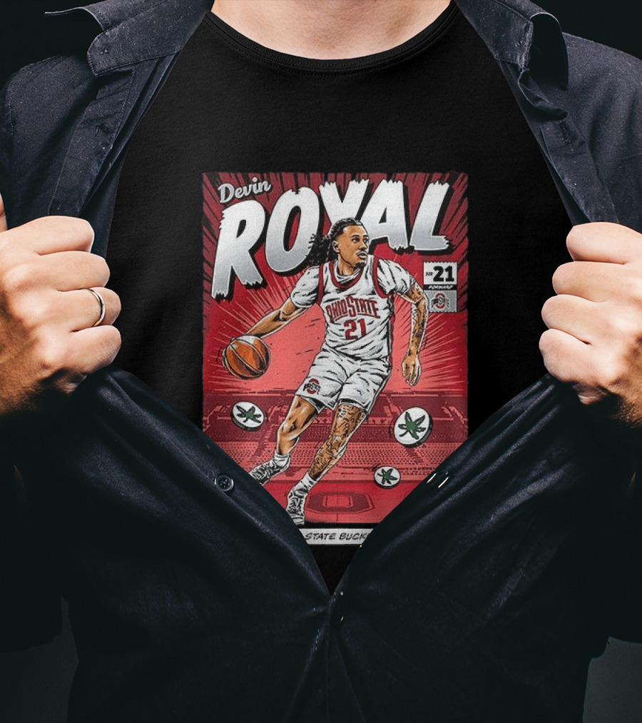 Devin Royal Ohio State Buckeyes Basketball Number 21 Comic T-Shirt