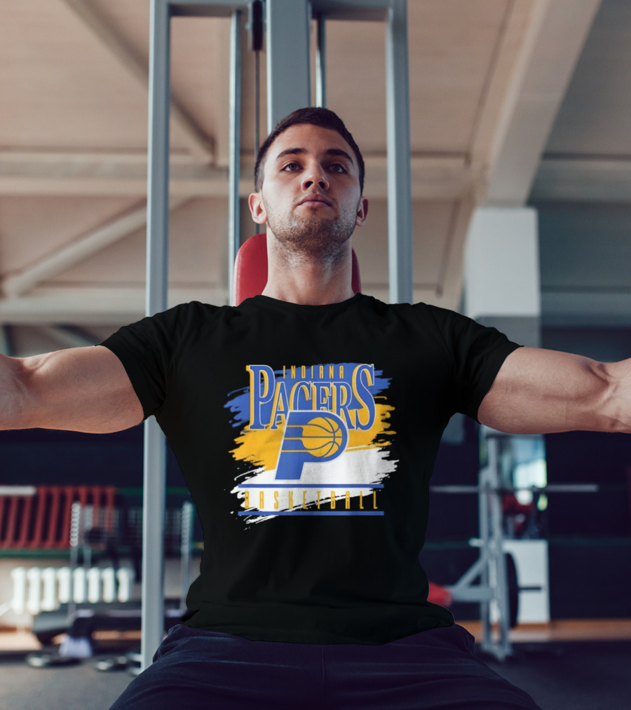 Indiana Pacers Basketball Spilled Paint NBA T-Shirt