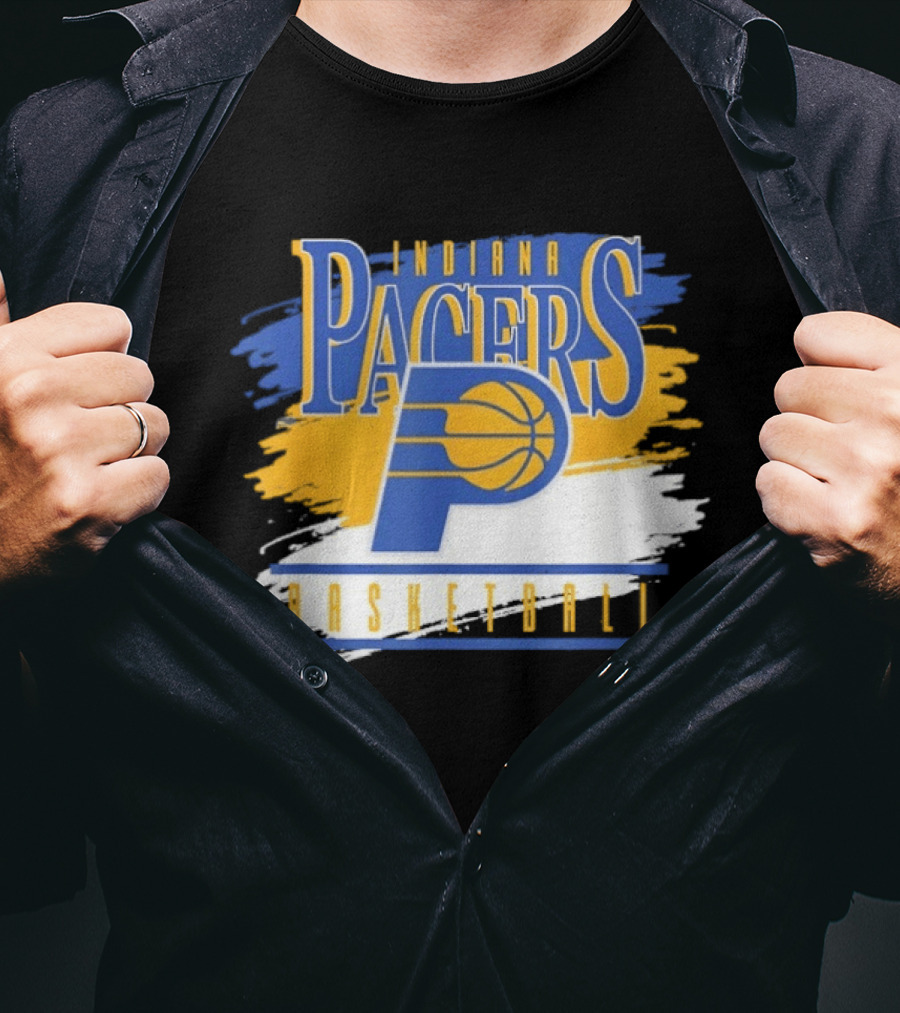 Indiana Pacers Basketball Spilled Paint NBA T-Shirt