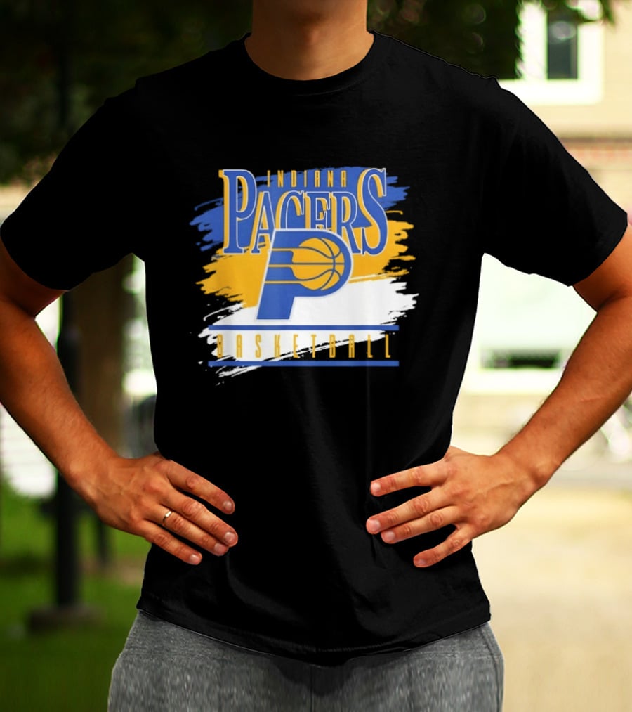 Indiana Pacers Basketball Spilled Paint NBA T-Shirt