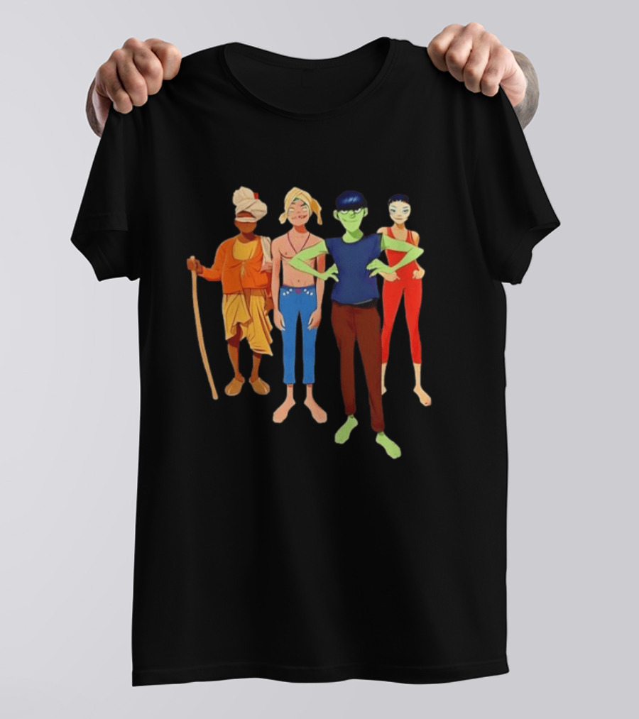 Gorillaz Character Group Mountain Adventure Ensemble T-Shirt