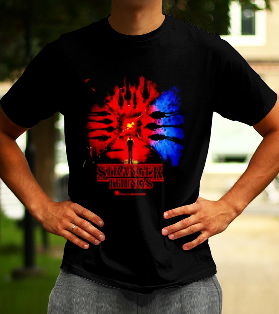 Stranger Things Music From The Netflix Red Blue Monster Burst T-Shirt