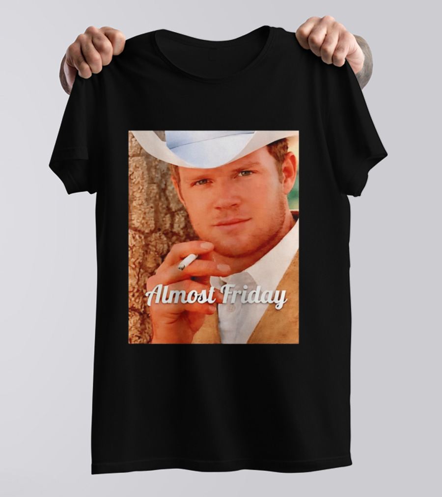 Almost Friday Cowboy Smoking Cigarette T-Shirt