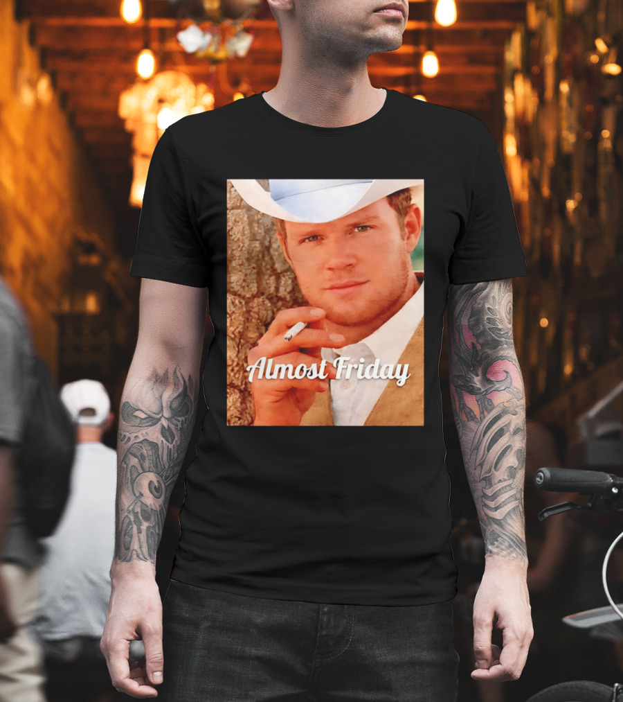 Almost Friday Cowboy Smoking Cigarette T-Shirt