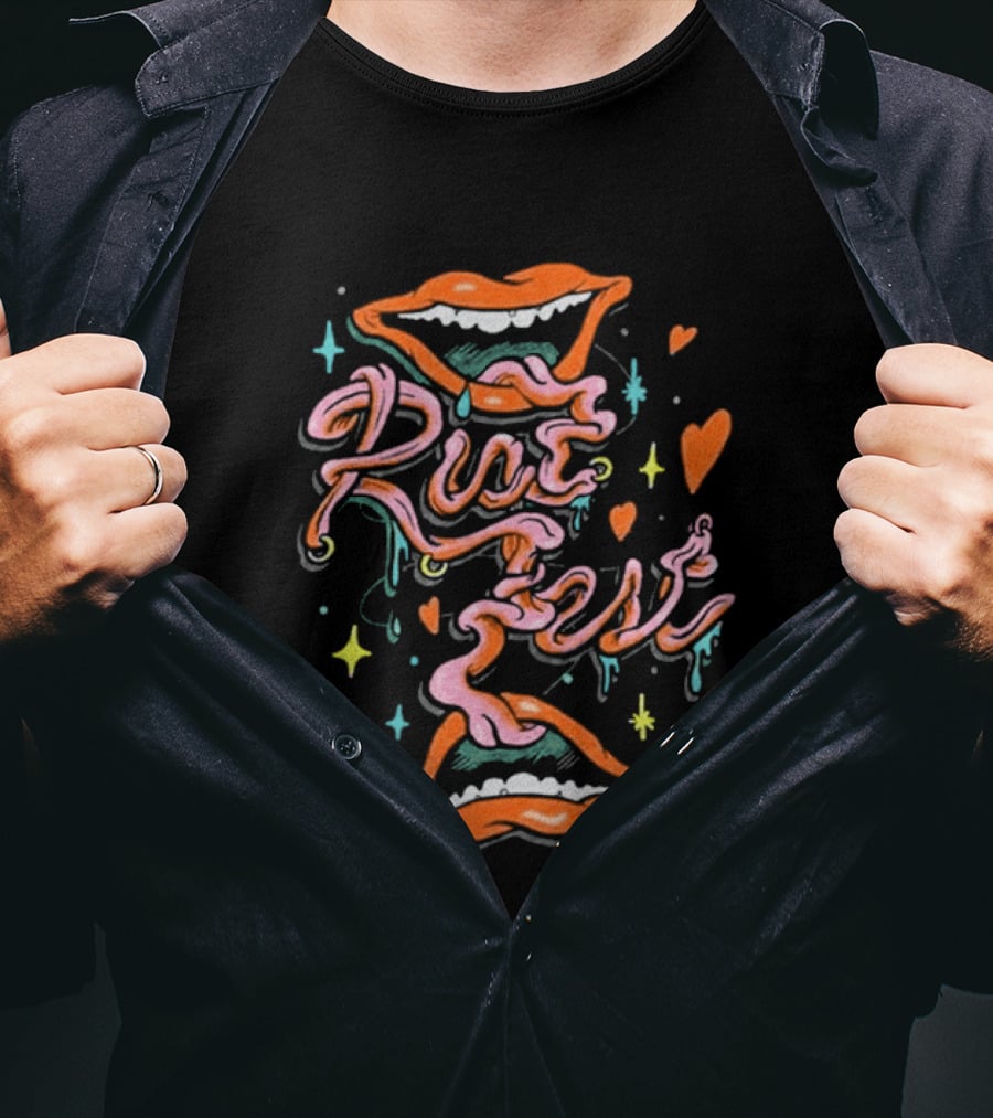 Riot Fest 2026 Valentine's Day Lips And Hearts T-Shirt