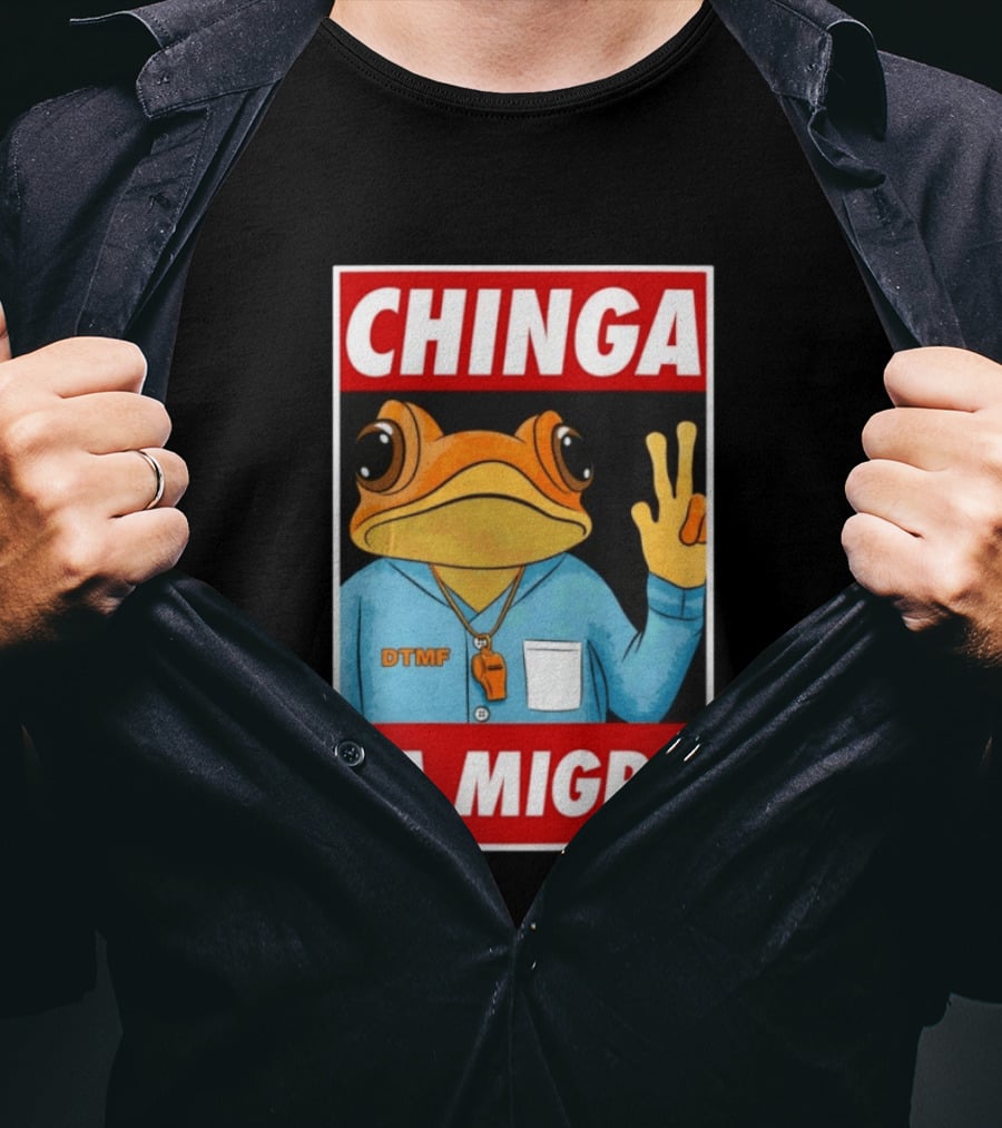 CHINGA LA MIGRA Sapo Concho DTMF Frog Whistle T-Shirt