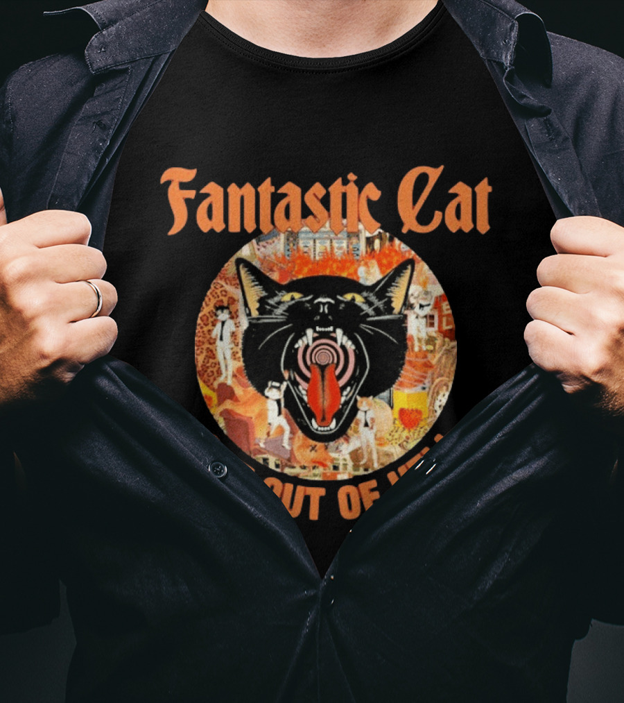 Fantastic Cat Cat Out Of Hell Vintage Rock T-Shirt