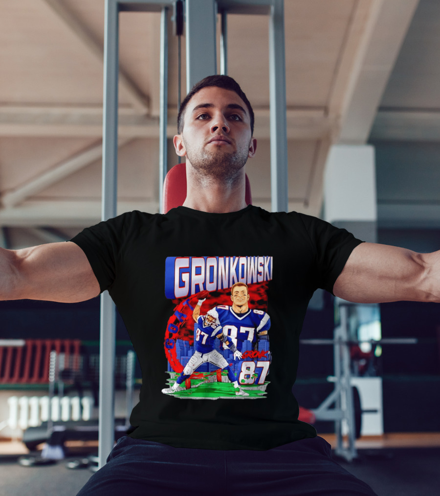 Gronkowski Goat 87 Football Player Tight End Action T-Shirt