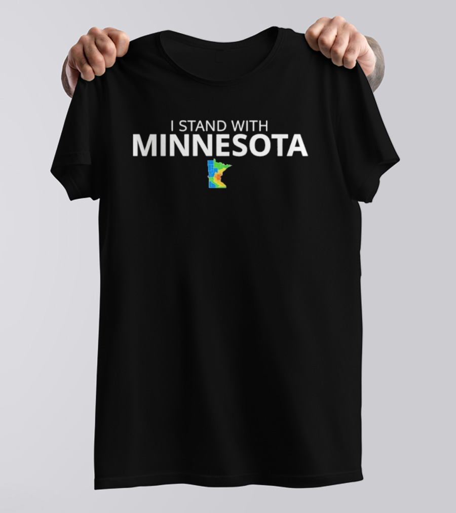 I Stand With Minnesota State Pride Minnesotan Resident Map T-Shirt