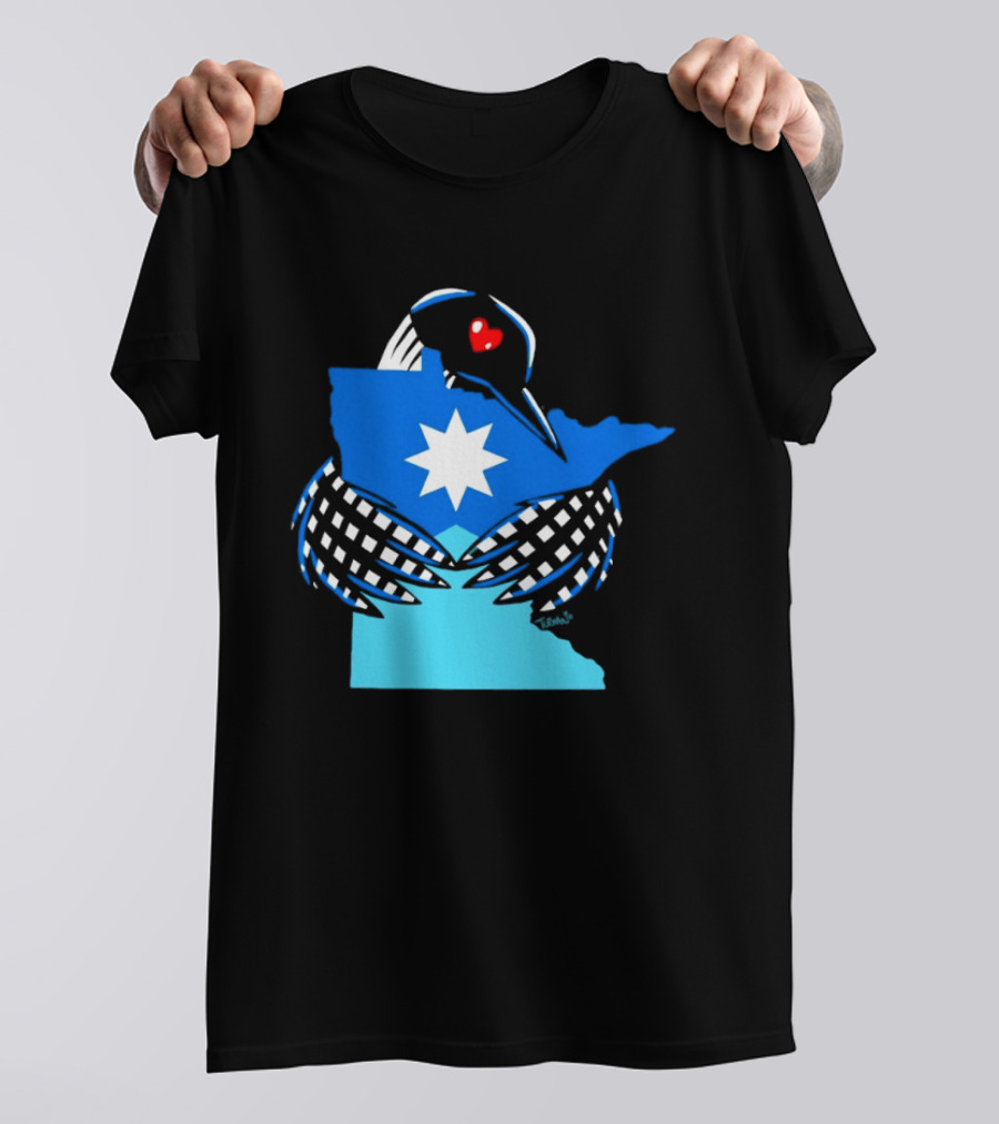 Loon I Love Minnesota Star Symbol Blue T-Shirt