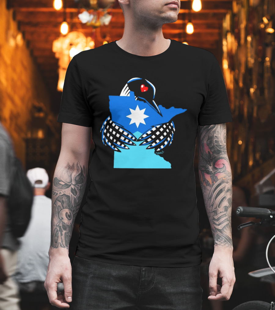 Loon I Love Minnesota Star Symbol Blue T-Shirt
