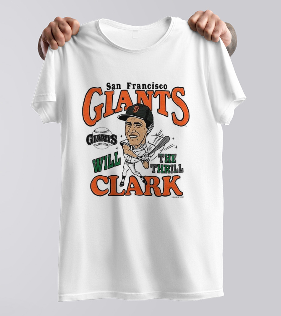 San Francisco Giants Will Clark The Thrill Caricature T-Shirt