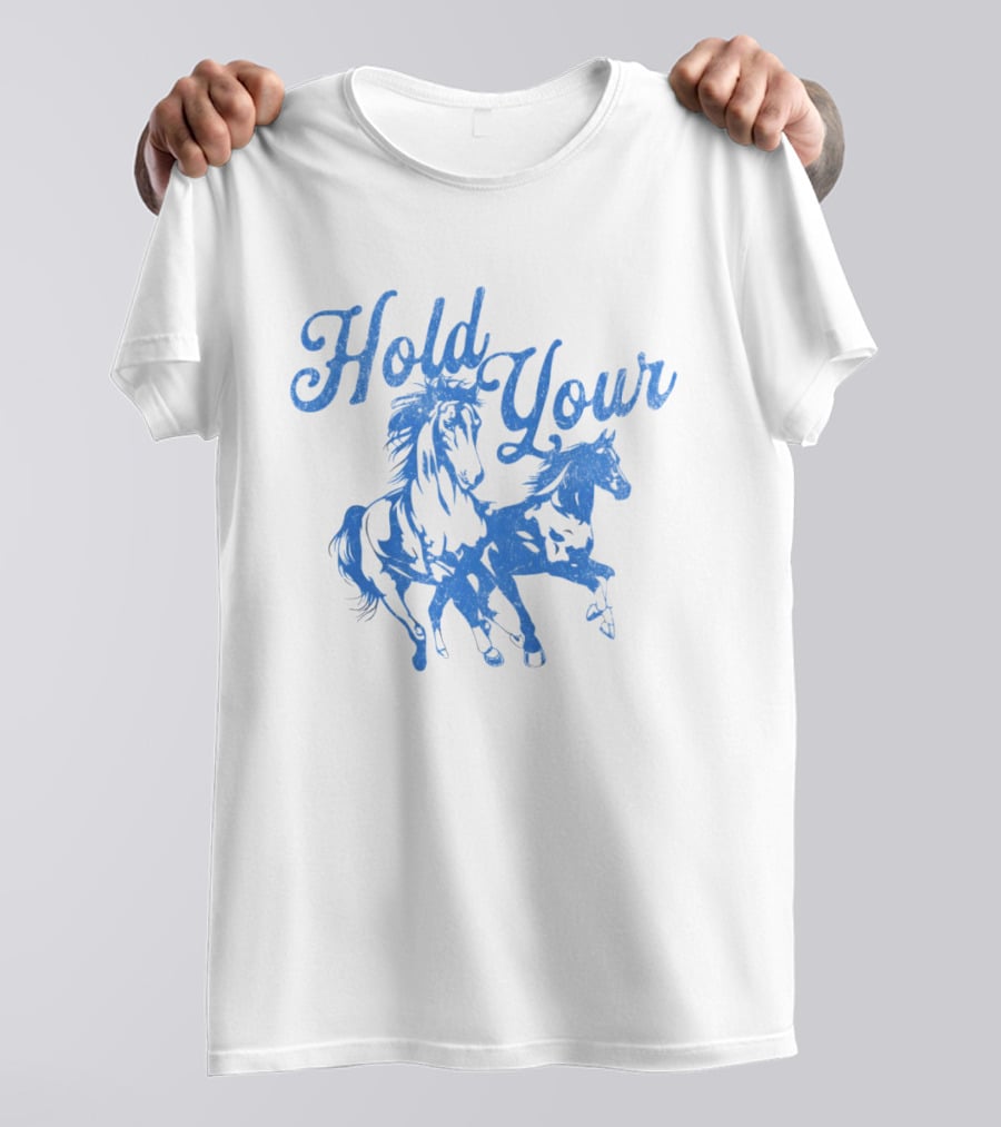 Hold Your Horses Cowboy Riding Duo T-Shirt