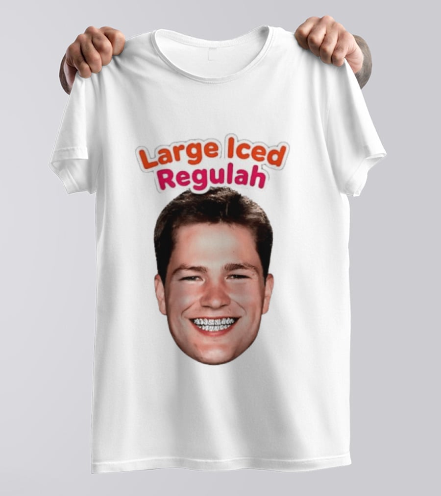 Large Iced Regulah Drake Maye Patriots Team Face T-Shirt