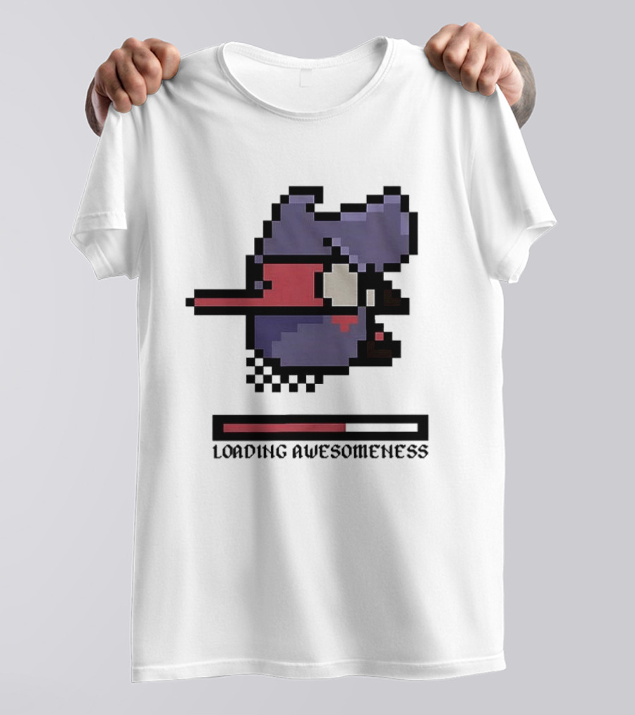 Loading Awesomeness Retro Pixel Character With Progress Bar T-Shirt
