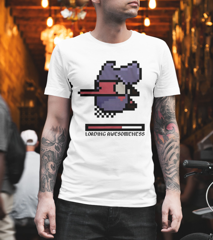 Loading Awesomeness Retro Pixel Character With Progress Bar T-Shirt