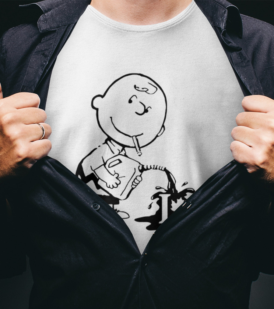 Charlie Brown Watering Flower Political Cartoon T-Shirt