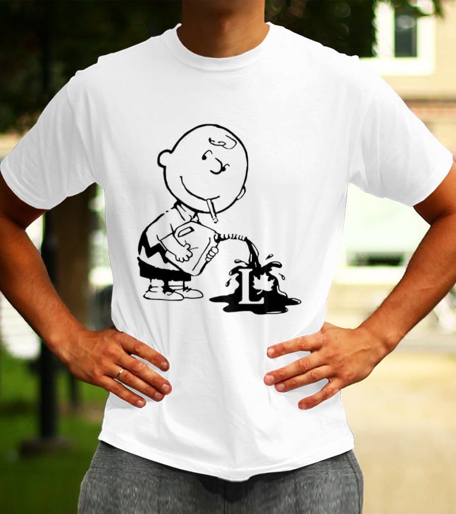 Charlie Brown Watering Flower Political Cartoon T-Shirt