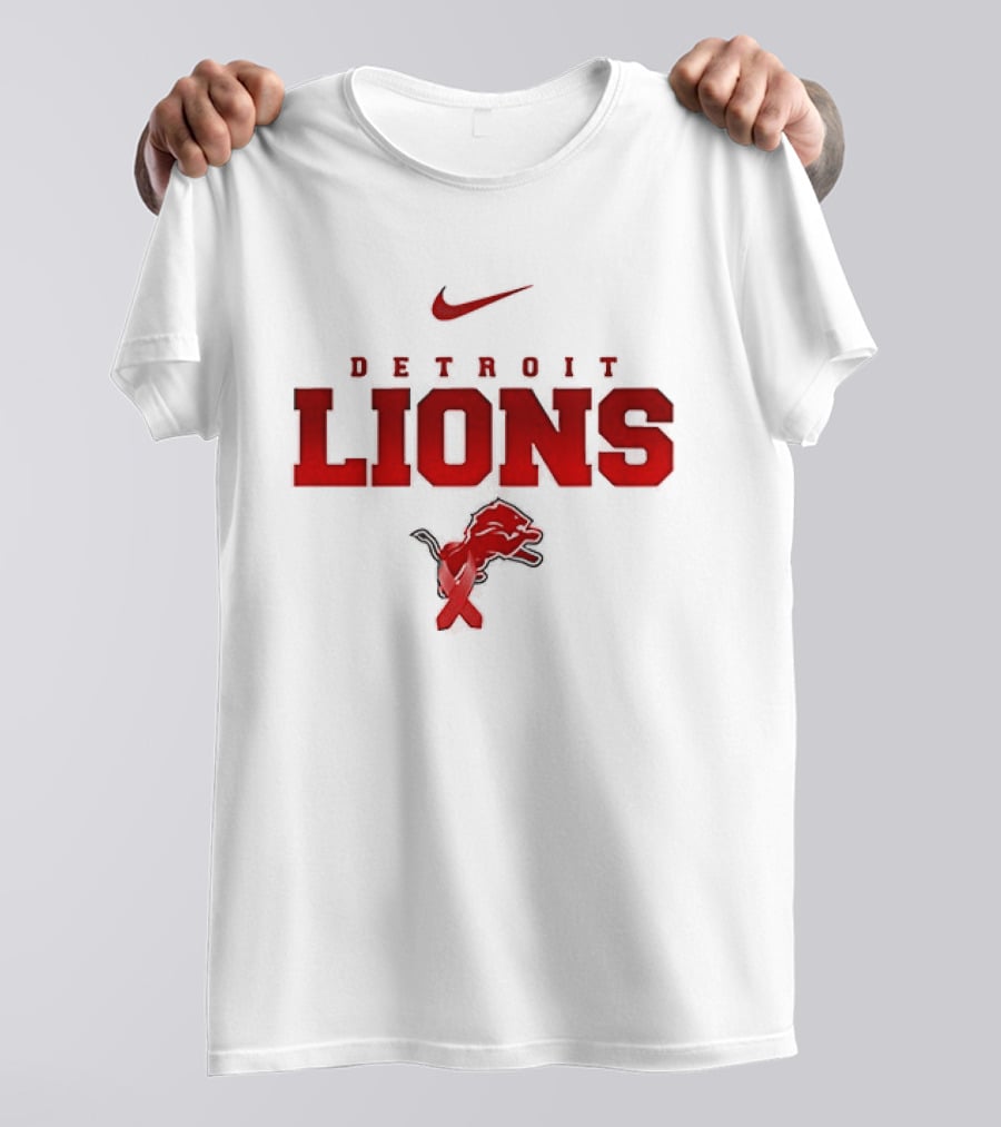 Nike Detroit Lions Red February We Wear Red American Heart Month T-Shirt